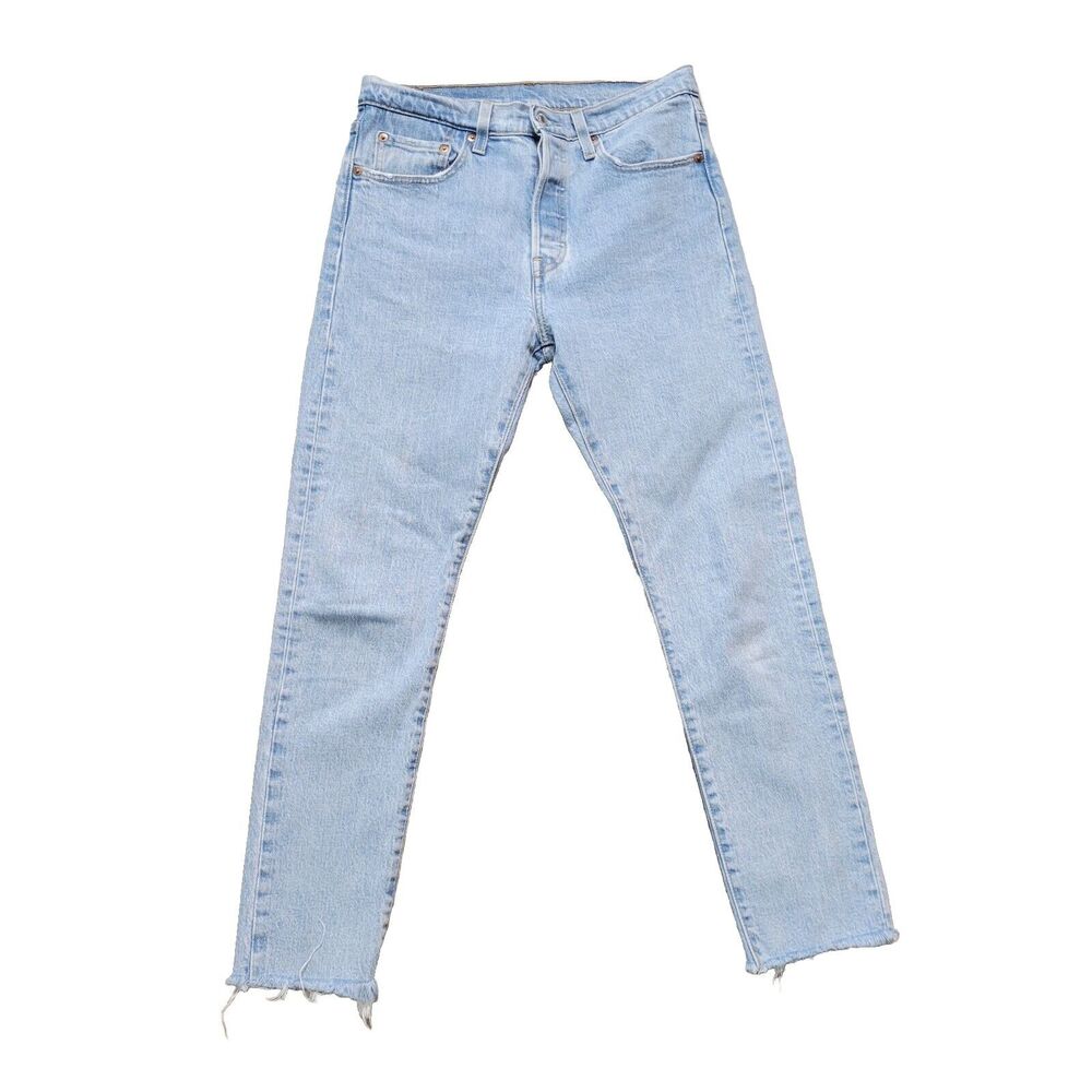 Vintage Levis 501 Button Fly 100% Cotton Jeans 28x28 Skiny Rare